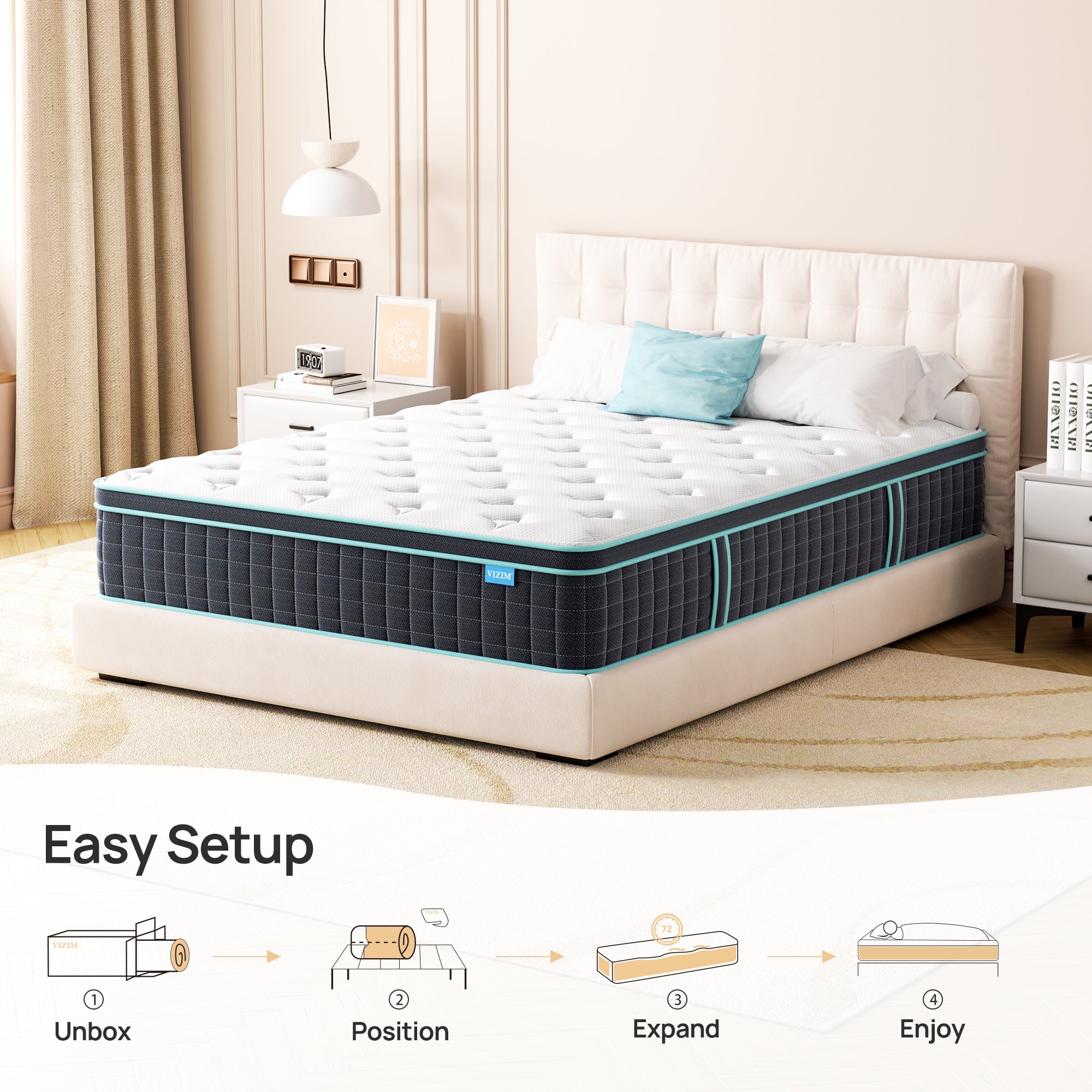 10 Inch Hybrid Mattress for Pressure Relief & Motion Isolation, Full