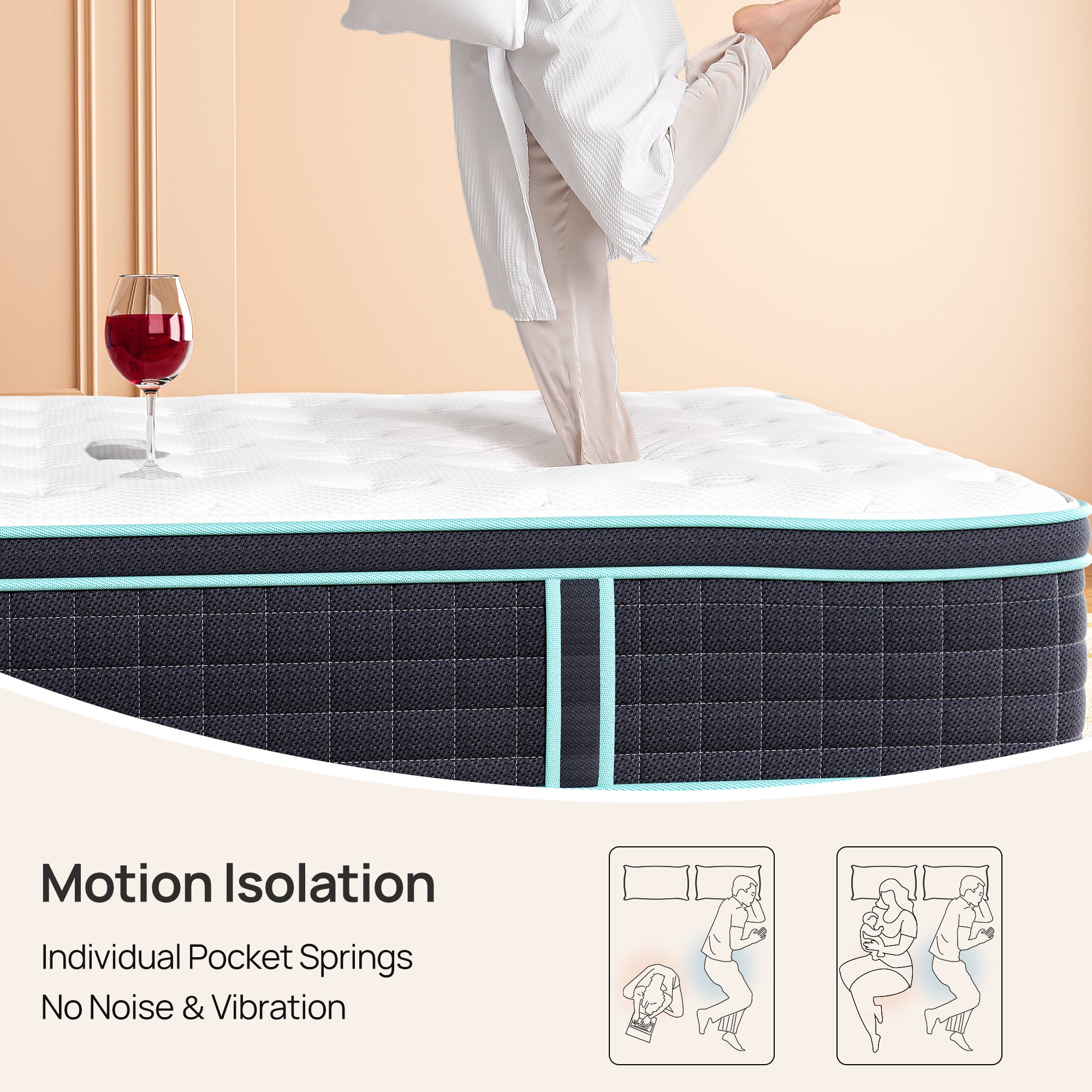 10 Inch Hybrid Mattress for Pressure Relief & Motion Isolation, Full