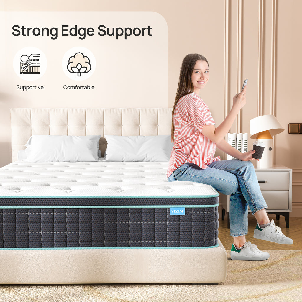 10 Inch Hybrid Mattress for Pressure Relief & Motion Isolation, Full