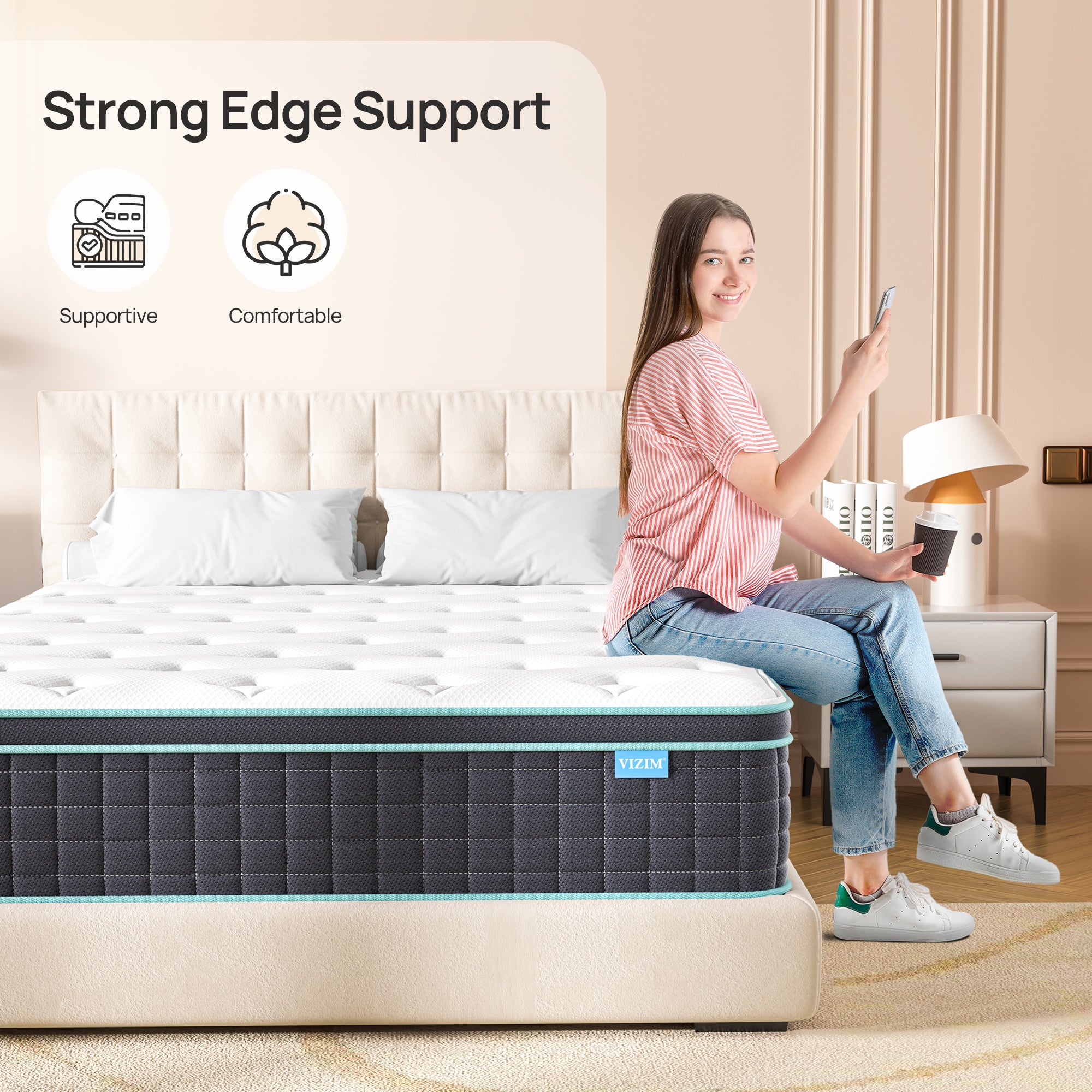 10 Inch Hybrid Mattress for Pressure Relief & Motion Isolation, Full