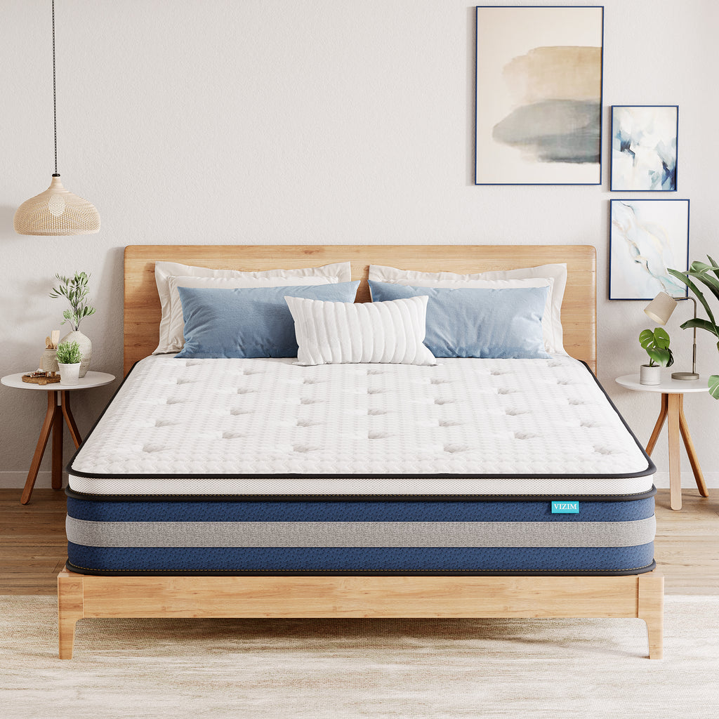 King Mattress, 10 Inch Hybrid Mattress with Individual Pocket Springs,Medium Firm