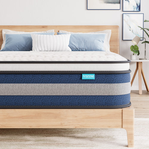 King Mattress, 10 Inch Hybrid Mattress with Individual Pocket Springs,Medium Firm