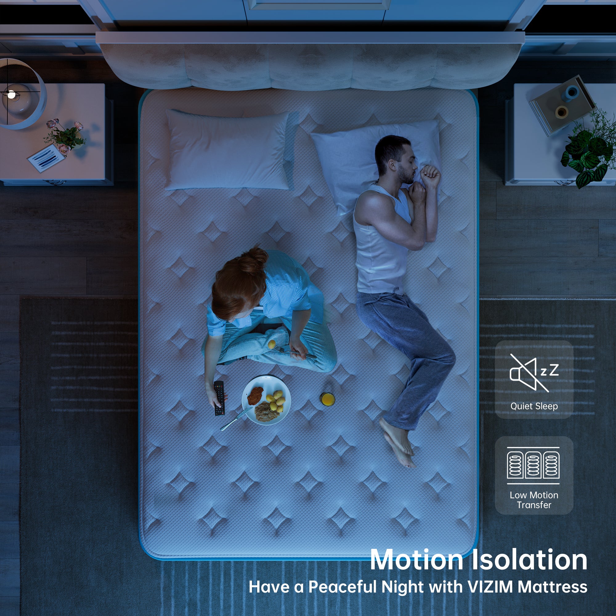 VIZIM Twin Mattress 10 Inch, Memory Foam & Pocket Spring Hybrid Mattress in a Box, Medium Firm