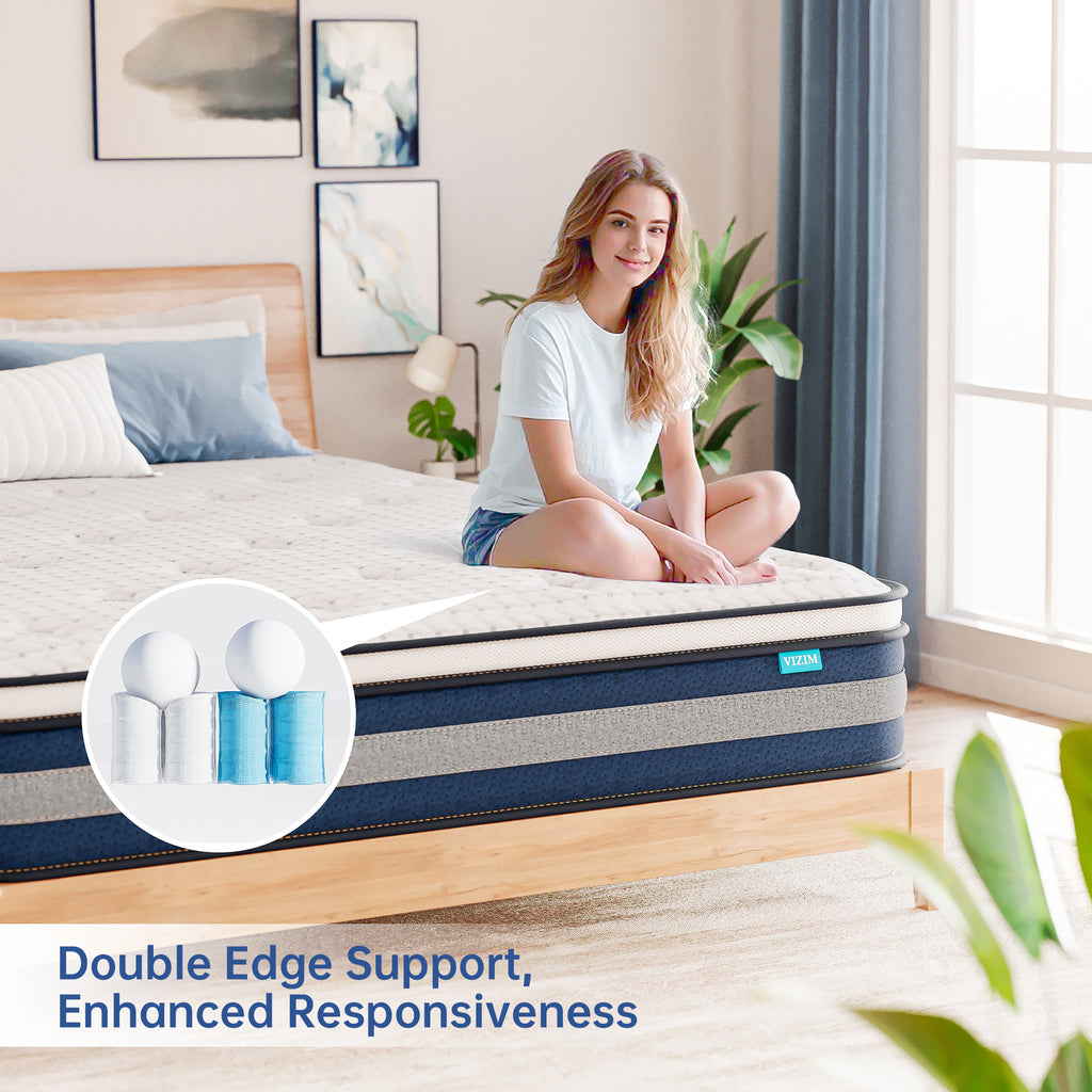 King Mattress, 10 Inch Hybrid Mattress with Individual Pocket Springs,Medium Firm