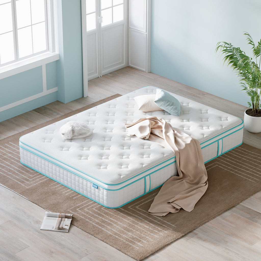 VIZIM Twin Mattress 10 Inch, Memory Foam & Pocket Spring Hybrid Mattress in a Box, Medium Firm